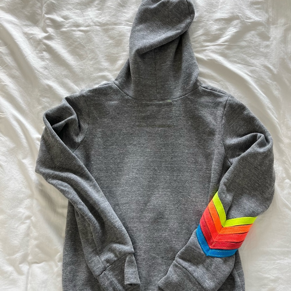 RARE Limited Edition Aviator Nation grey w neon stripes